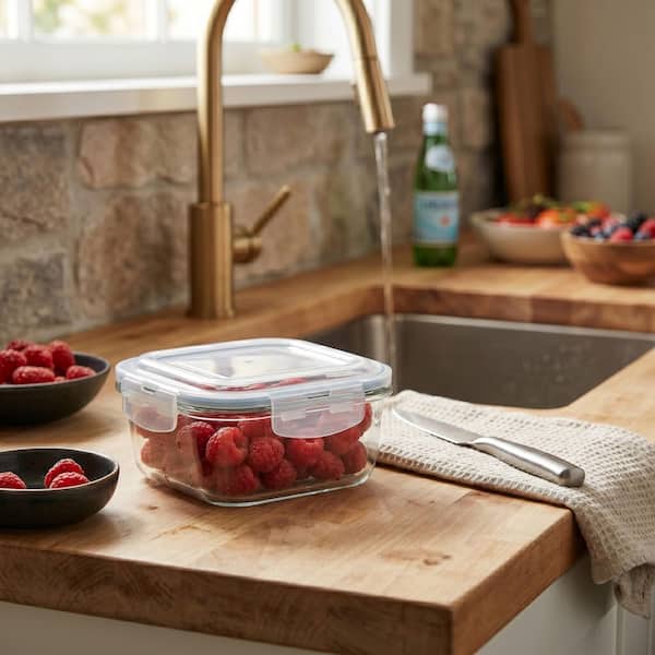 1200ml Square High Borosilicate Glass Food Storage
