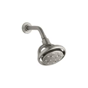 Flipside 4-Spray Patterns 5.4 in. Single Wall Mount Fixed Shower Head in Vibrant Brushed Nickel