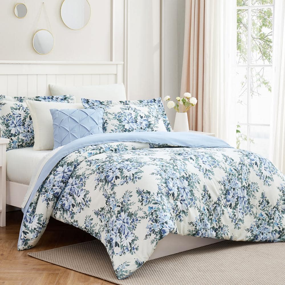 Full/Queen 2 Colors Reversible All Season Comforter & Sham Set