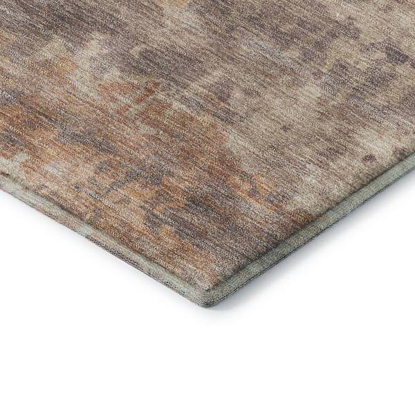 Mayfield Premium Machine Washable Abstract AMF2143 Brown 2 ft. x 3 ft. Accent Rug