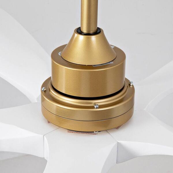 Jushua 52 in. Gold White Downrod Mount Standard Ceiling Fan with