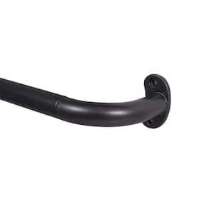 Comlpete Blackout Sleek 28 in. - 48 in. Adjustable Single Wrap Around Curtain Rod 5/8 in. Diameter in Matte Black