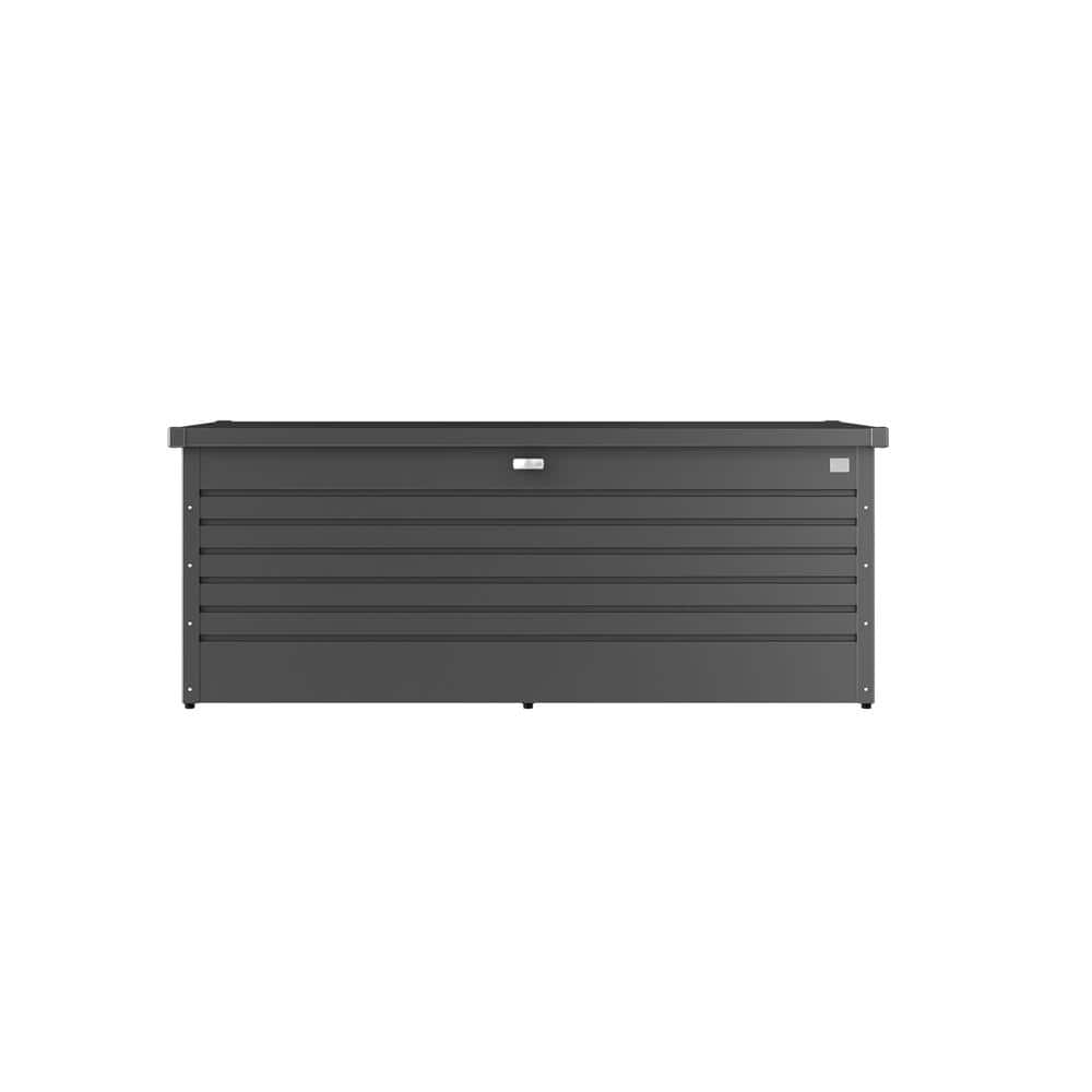 BIOHORT 28in. H x 71.3 in. W x 31.1 in. D Leisuretime 210 Gal. Metallic Dark Grey Steel Deck Box