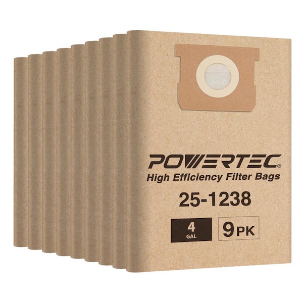 4 Gal. Vacuum Bag for Stanley 25-1238/ Porter Cable PCX18301-4B, Replacement Filter Bag for Stanley, Porter Cable (9PK)