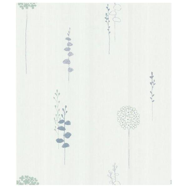 Brewster Simple Space White Lily of the Nile Wallpaper Sample