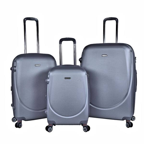 TPRC BARNET 2.0 3-Piece Silver Hardside Expandable Vertical Luggage Set with Spinner Wheels