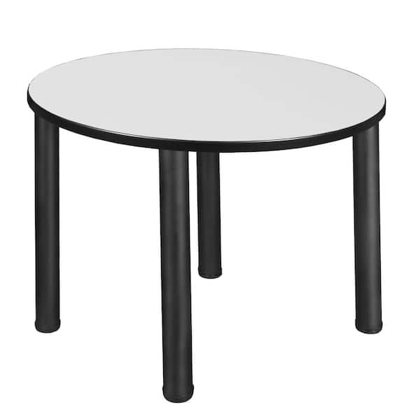 Regency Rumel 38 in. Square White and Black Composite Wood Breakroom Table (Seats-4)