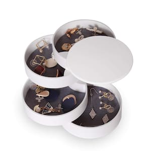 5-Layer White Jewelry Tray Case with Lid