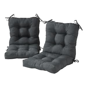21 in. x 42 in. Outdoor Dining Chair Cushion in Carbon (2-Pack)