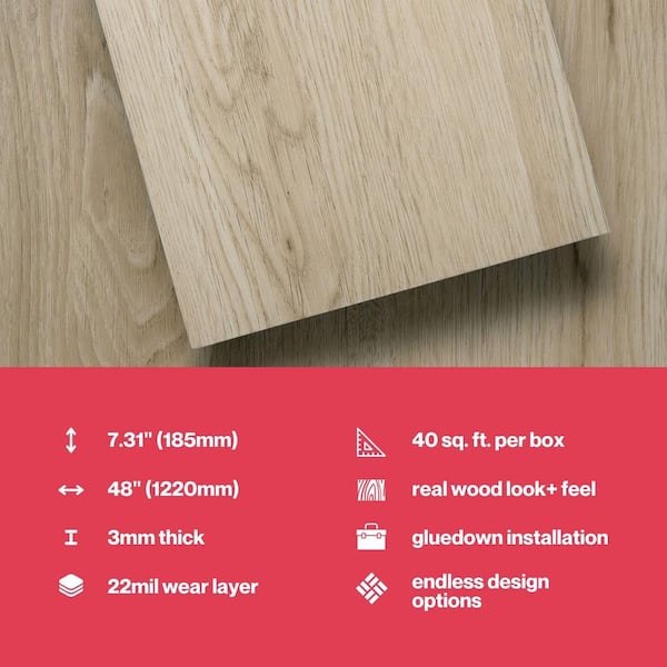 Lucida USA (Sample) Gluecore Cashmere Brown Wood Look 22-mil Glue Down Luxury Vinyl Plank