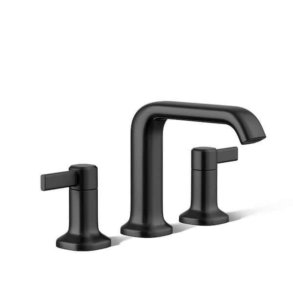 KOHLER Ashan 8 in. Widespread 2-Handle Bathroom Faucet in Matte Black