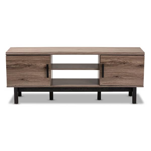 Baxton Studio Arend Oak and Black TV Stand