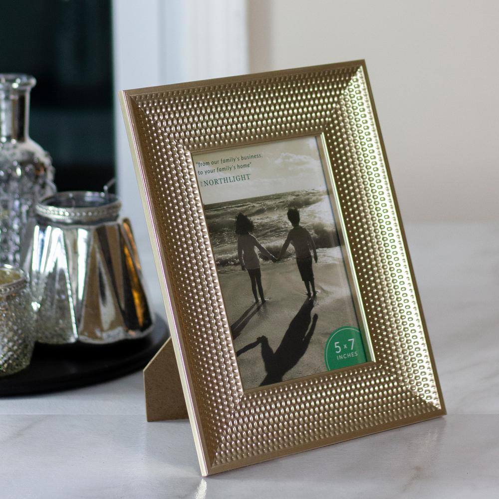 Champagne Gold Honeycomb 5" x 7" Tabletop Photo Frame