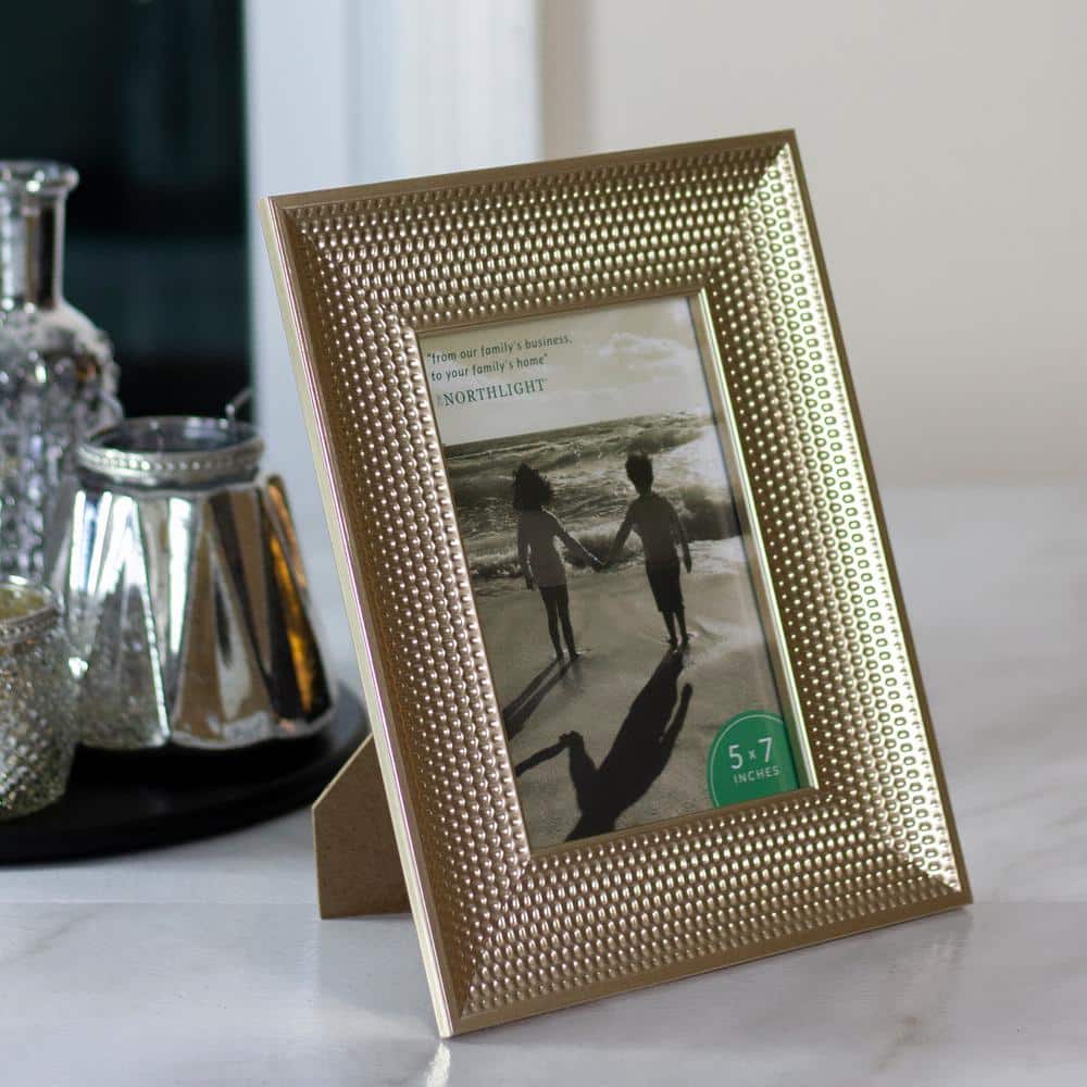 Champagne Gold Honeycomb 5" x 7" Tabletop Photo Frame