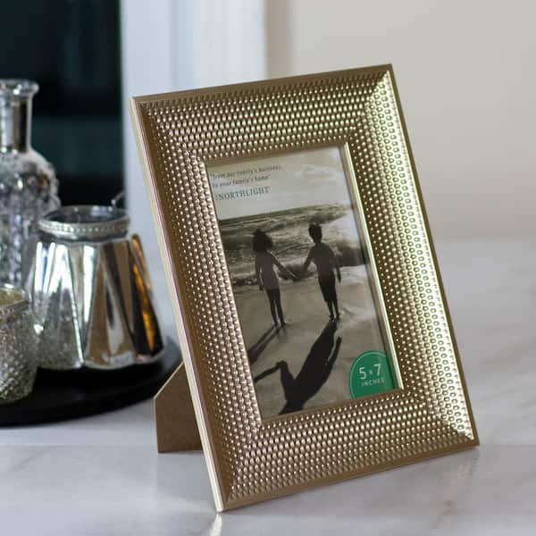 10.25 in. Metallic Silver 5 in. x 7 in. Honeycomb Inspired Photo Picture Frame