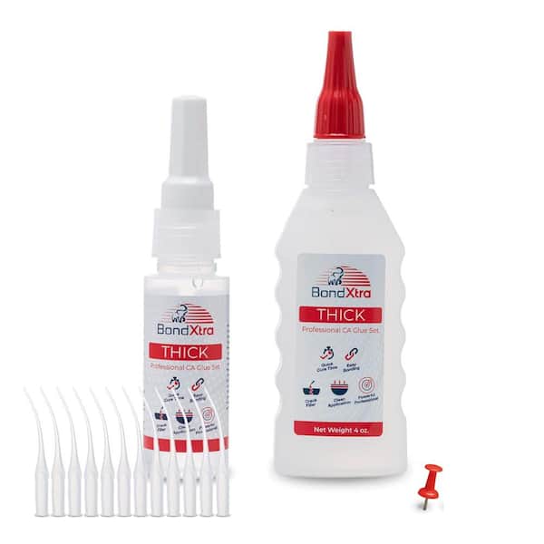 BX4 CA Glue Set 4 oz. Thick Viscosity, Premium Super Glue Kit, Clear (1 pack)
