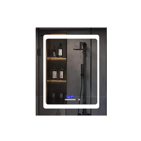 Bracciano 24 in. W x 32 in. H Surface-Mount LED Mirror Medicine Cabinet with Defogger