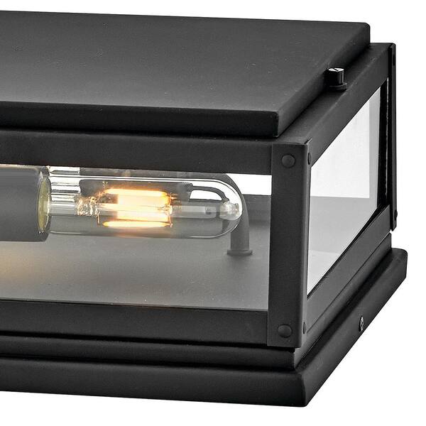 HINKLEY - Max 2-Light Black Aluminum Weather Resistant Pier Mount Light with No Bulbs Included