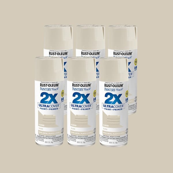 Rust-Oleum Painter's Touch 2X 12 oz. Gloss Almond General Purpose Spray Paint (6-Pack)