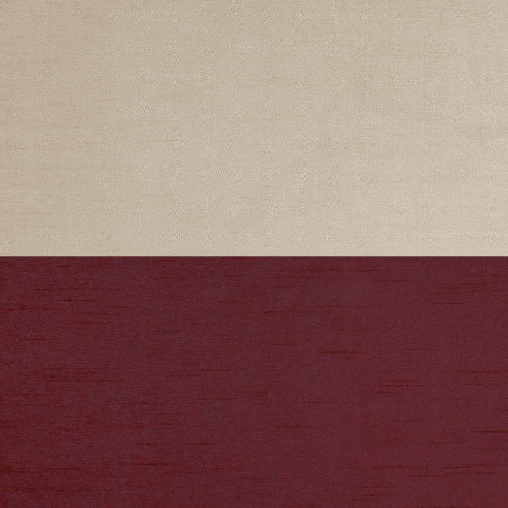96" Burgundy and Taupe Faux Silk Light-Filtering Grommet Curtain Panels