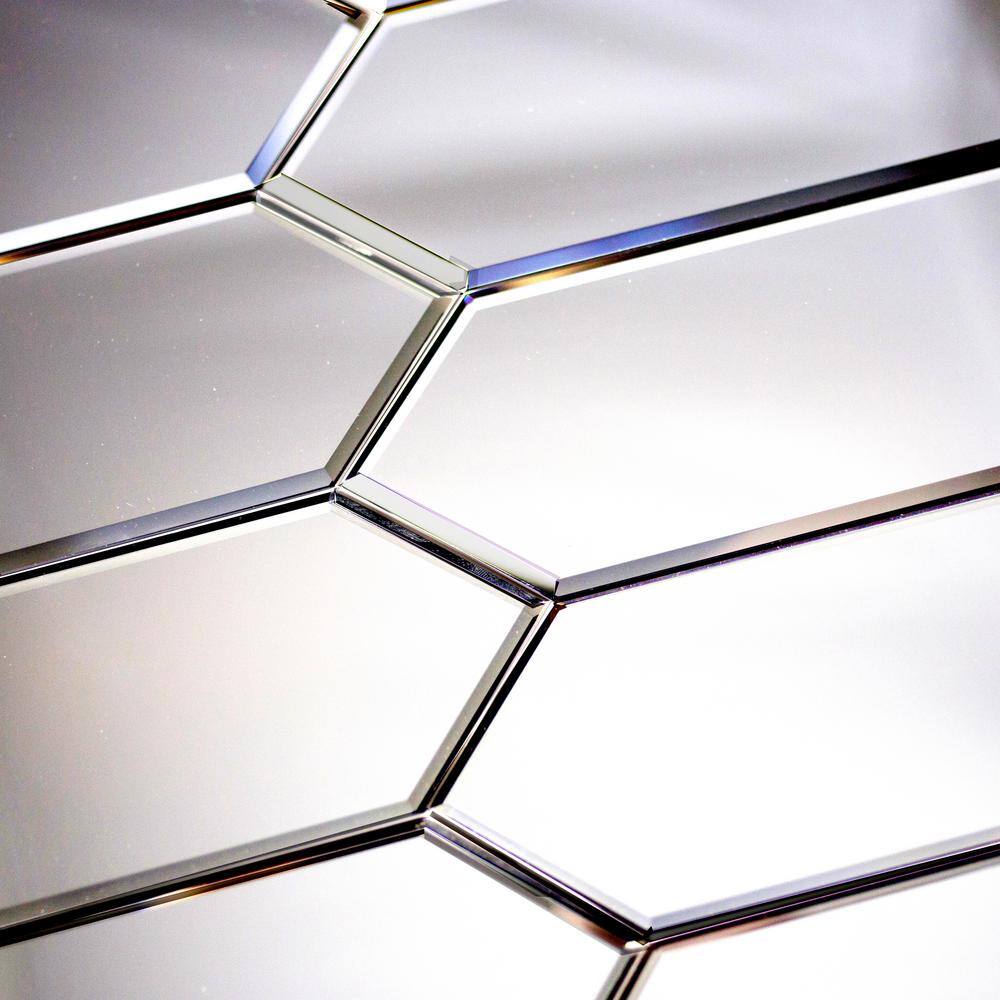 Reflections Silver 3" x 12" Beveled Glass Subway Tile