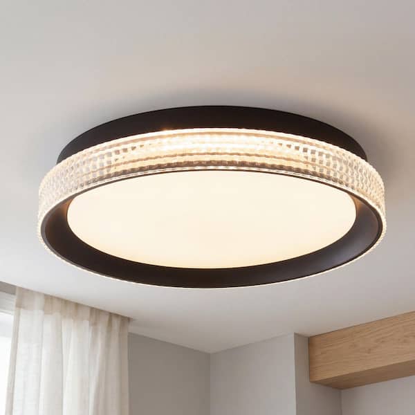 Artika Groove 13 in. 1 Light Black 5CCT Integrated Selectable LED