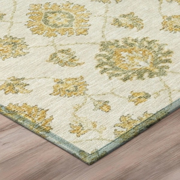 Chantille Machine Washable Indoor/Outdoor Abstract ACN3023 Ivory 2 ft. x 7 ft. Runner Rug