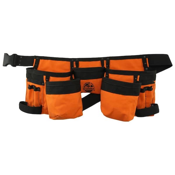 Orange Canvas 11-Pocket Finisher Tool Apron