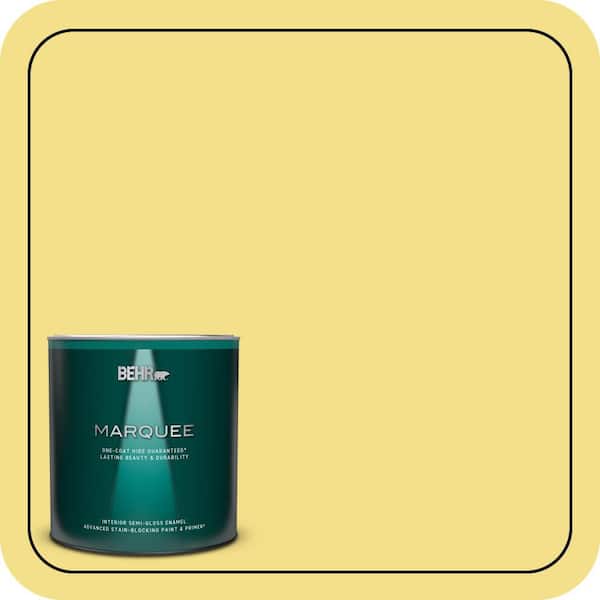 BEHR MARQUEE 1 qt. Home Decorators Collection #HDC-SP16-03 Lemon Curd Semi-Gloss Enamel Interior Paint & Primer