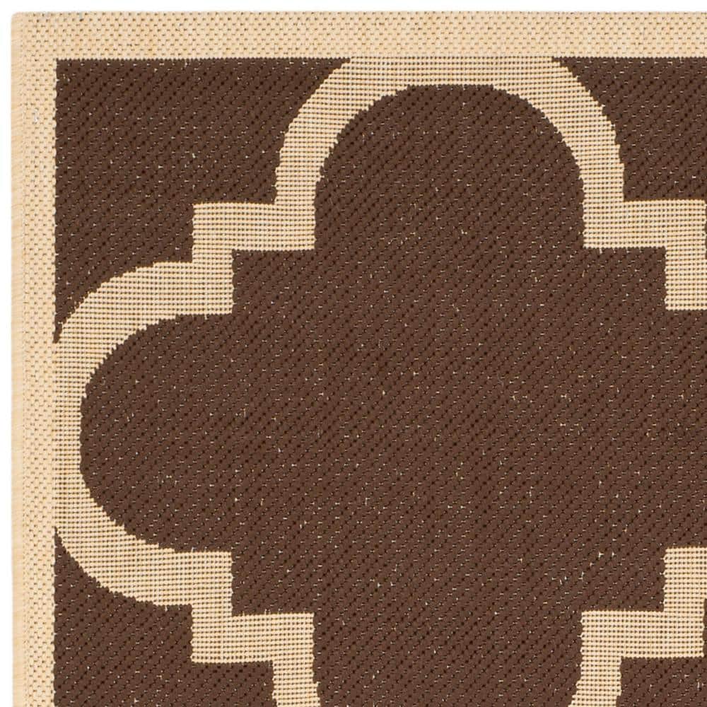 Dark Brown Synthetic Reversible Outdoor Area Rug
