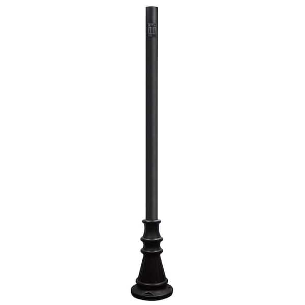 SOLUS 6 ft. Black Outdoor Lamp Post with Convenience Outlet fits 3 in. Post Top Fixtures