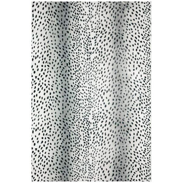 HomeRoots 8 X 10 Black Animal Print Runner Rug