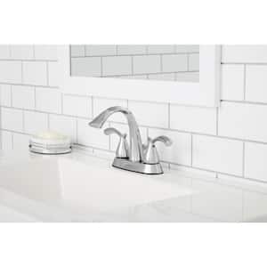 Edgewood 4 in. Centerset Double-Handle Bathroom Faucet in Chrome