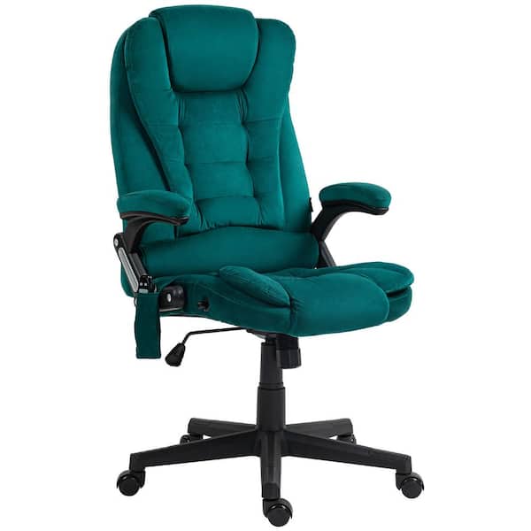 Unbranded Outdoor Microfiber Massage Recliner Chair, Metal Frame and 6-Point Vibration Swiveling Armchair,Dark Green