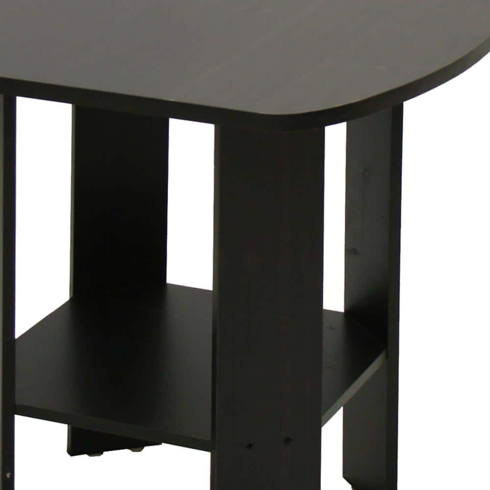 Espresso Wood End Table Set with Storage, 20"