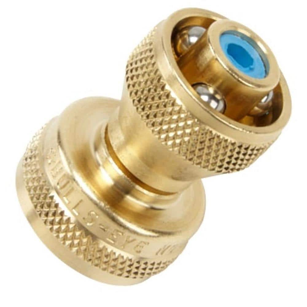 Adjustable Brass Garden Hose Nozzle with Bullseye Design