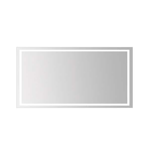 BWE 60 in. W x 30 in. H Large Rectangular Frameless LED Light Anti-Fog Wall Bathroom Vanity Mirror