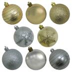 50-Count 60mm Silver/Gold Shatterproof Ornament