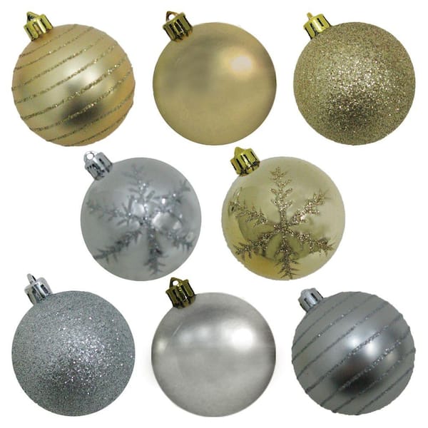 Brite Star 50-Count 60mm Silver/Gold Shatterproof Ornament