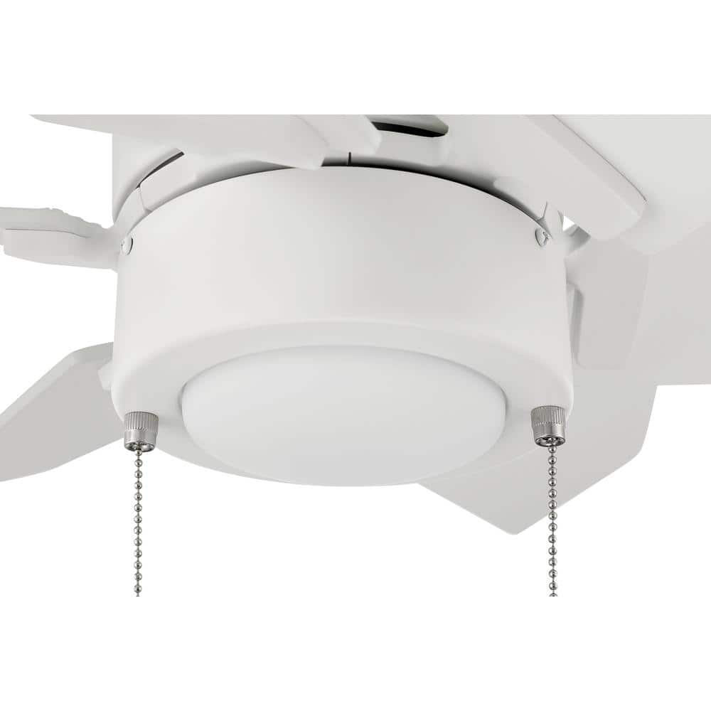 24-Inch White Brushed Nickel Modern Ceiling Fan with LED Light