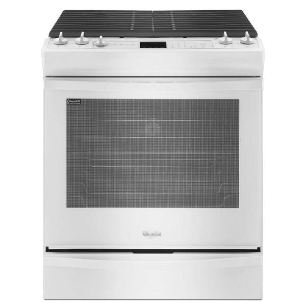 Whirlpool 5.8 cu. ft. Slide-In Gas Range with Self-Cleaning Convection Oven in White