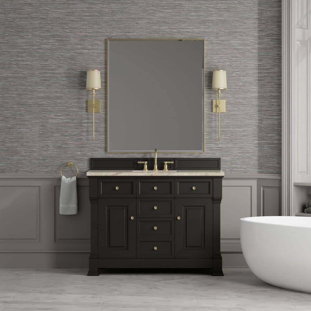 James Martin Vanities Brookfield 48.0 in. Single Bath Vanity in Black ...