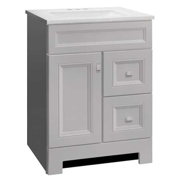 Home Decorators Collection Sedgewood 24 1 2 In Configurable Bath Vanity Dove Gray With Solid Surface Top Arctic White Sink Pplnkdvr24d The Depot - Home Decorators Collection Vanity Home Depot