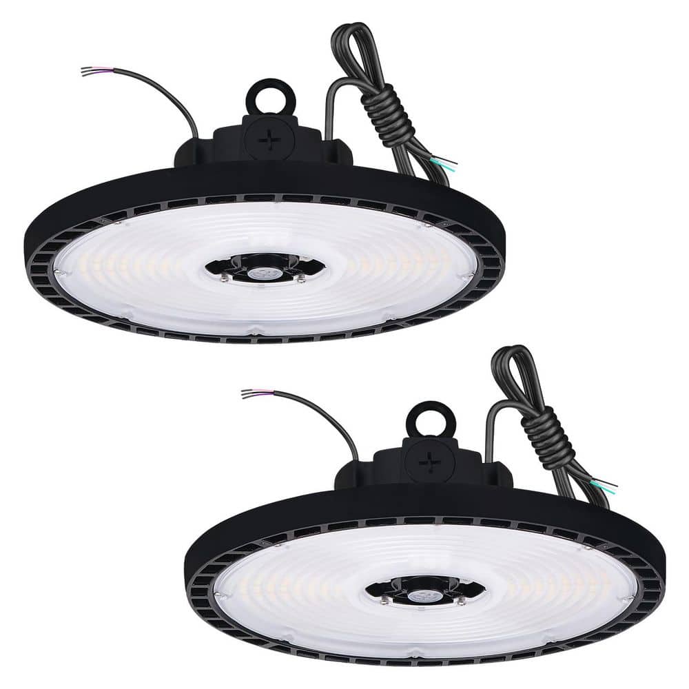 Integrated LED 240-Watt UFO High Bay Light, 2CCT, Up to 34800LM, 90º Beam, Dimmable, IP65, UL & DLC Premium Black 2 Pack price history on PriceWatchPro