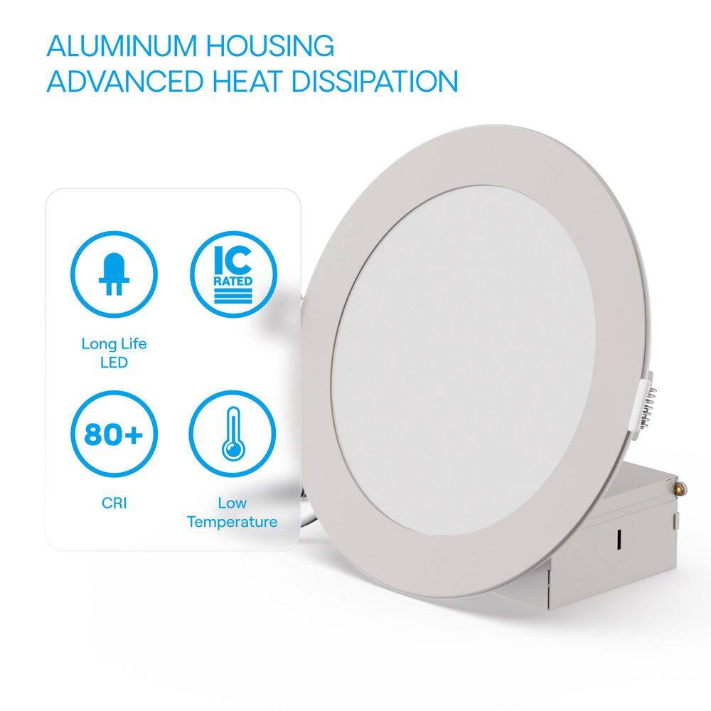 6'' White Aluminum LED Canless Recessed Lighting Kit