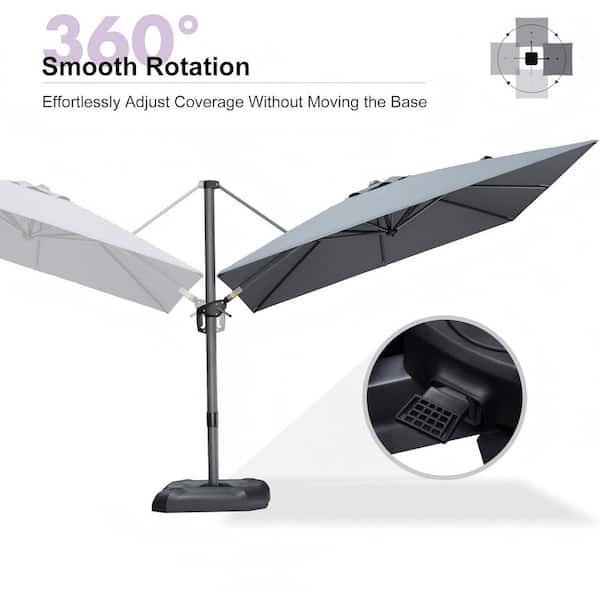 commercial offset patio umbrellas allen + roth 13-ft Commercial Navy Slide-tilt Offset Patio Umbrella with  Base at Lowes.com