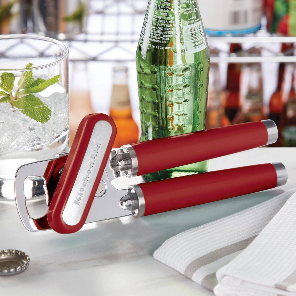 Gloss Red Stainless Steel Ergonomic Bottle and Can Opener