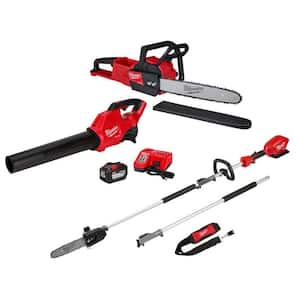 M18 FUEL 16 in. 18V Lithium-Ion Brushless Battery Chainsaw Kit with M18 FUEL Blower, Pole Saw