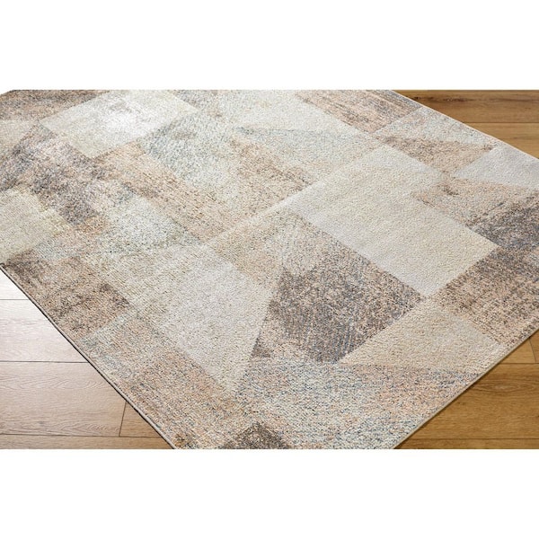 Lillian Dark Brown Modern Geometric  2 ft. x 2 ft. Area Rug