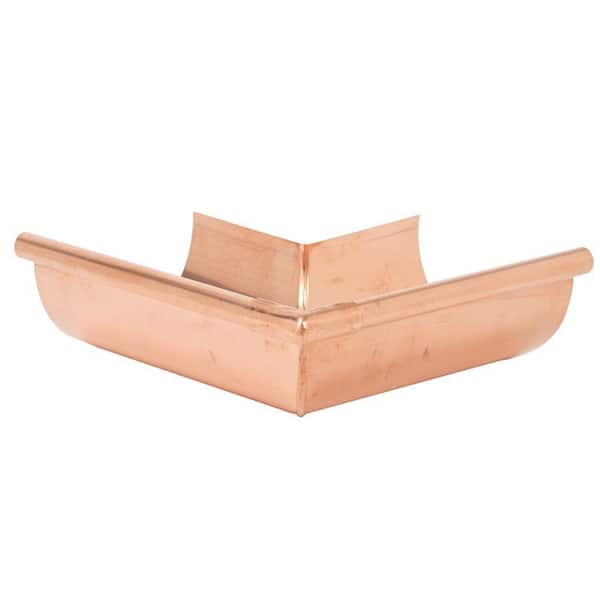 6 in. Copper Half Round Outside Gutter Miter